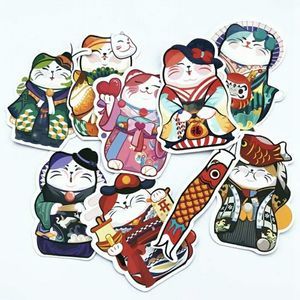 Lucky cat ✅✅  stickers 9ct Japanese style  large sticker flake. 🎊🎊